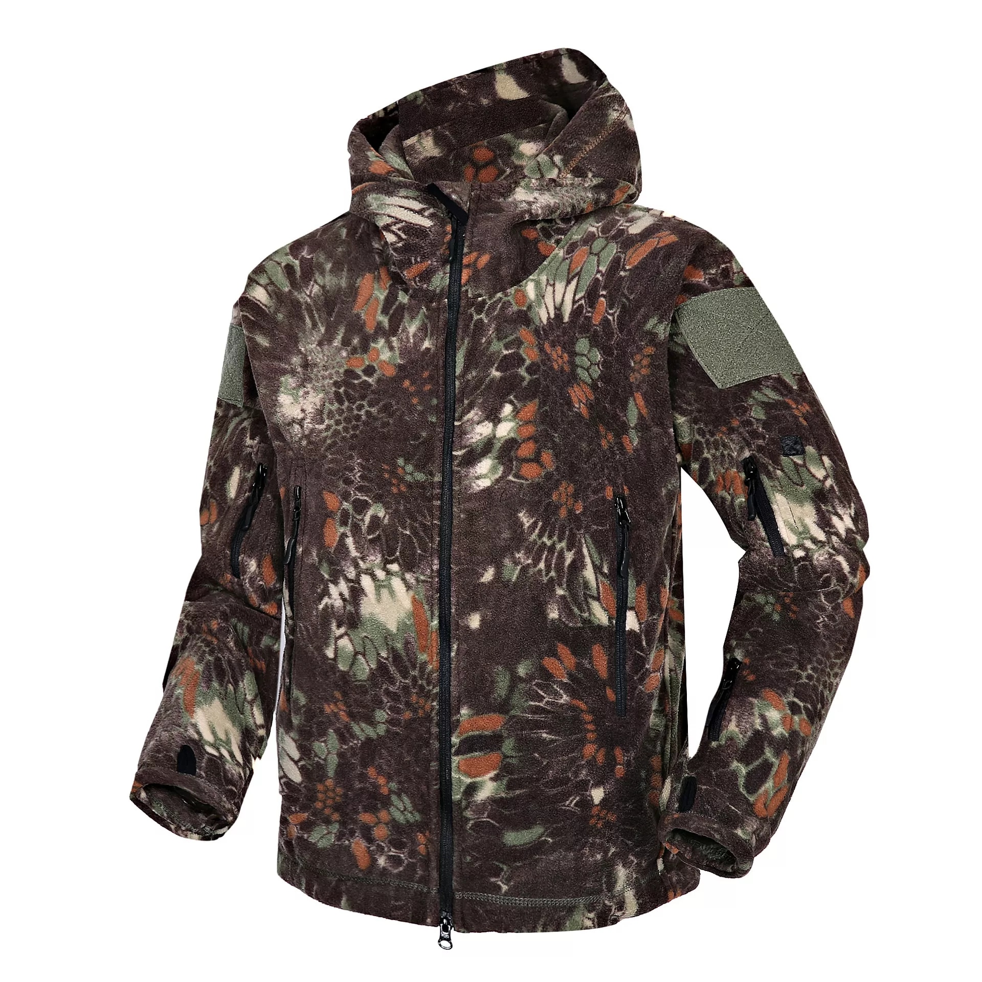 양모 따뜻한 방풍 코트, 야외 위장 등산 트레킹 소프트 여행 사냥 전술 군사 훈련 재킷